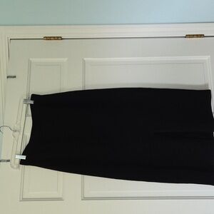 St. John Black Maxi Knit Skirt With Kick Pleat